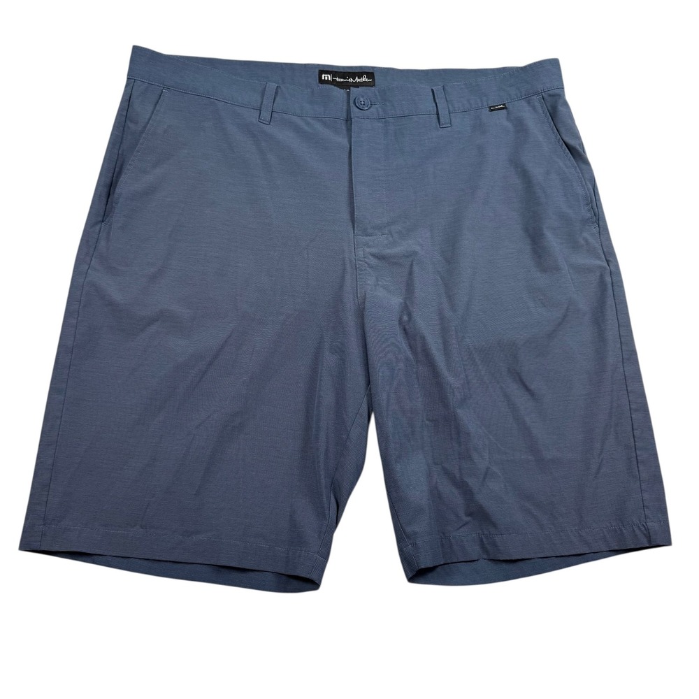 Travis Mathew Golf Shorts Mens 40 Blue Stretch Golf Flat Front